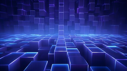 Naklejka premium 3d rendering of blue and purple abstract geometric background. Scene for advertising, technology, showcase, banner, game, sport, cosmetic, business, metaverse. Sci-Fi Illustration. Product display