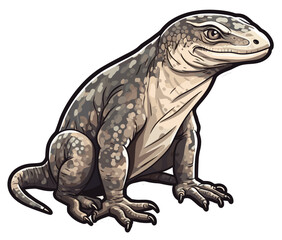 Fototapeta premium Monitor Lizard Cartoon sticker illustration