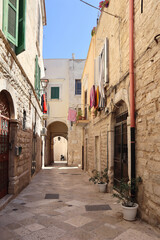 Vintage architecture in downtown in Trani, Apulia, Italy