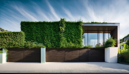 Classic Minimalist Exteriors with Vertical Gardens - Green walls adding a touch of nature. 7