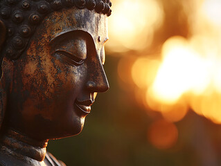 Closeup buddha statue