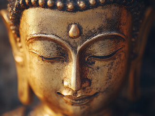 Closeup buddha statue