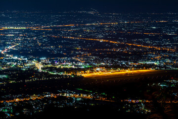 Green nature landscape background of rice fields, fresh air and various trees of mountains surrounding. The way of life of the farmers community who grow crops for their living.