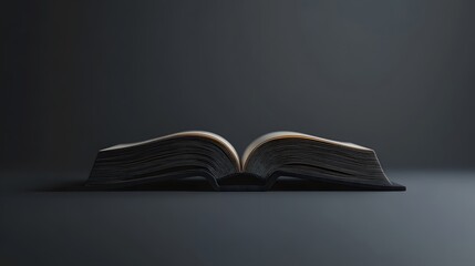 A 3D book icon, representing knowledge and education, positioned centrally on a plain background, 4k resolution, no background, no shadow