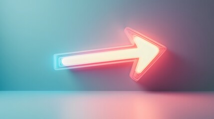 A 3D arrow icon pointing right, representing direction and movement, displayed on a plain background, 4k resolution, no background, no shadow