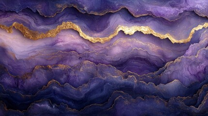 Naklejka premium Purple and Gold Marble Texture Background
