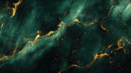 Obraz premium Elegant Green and Gold Abstract Texture Background