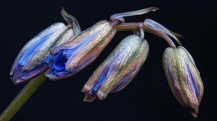 A detailed view of a single flower growing on its stem, ideal for use in gardening or botanical illustrations
