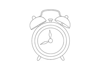 Obraz premium Continuous Line Art of an Alarm Clock – Minimalist Time and Wake-Up Illustration