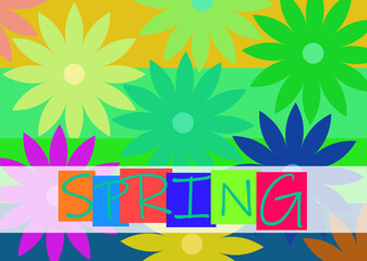 Flowery, colorful and cheerful spring banner with copy space.