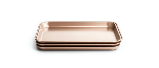 Set of elegant rose gold trays, perfect for serving and display. Ideal for modern kitchens and stylish decor.