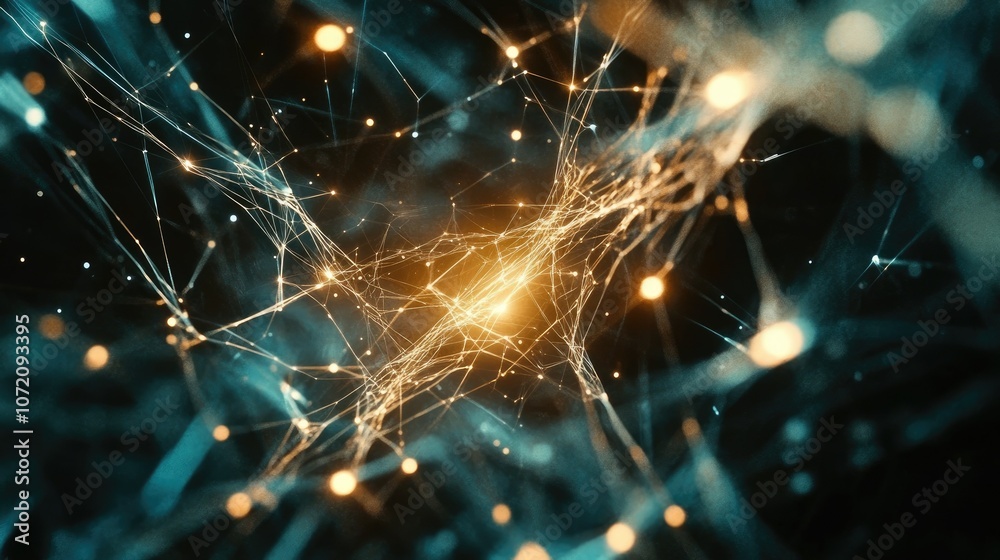 Poster abstract light connection in neural network structure