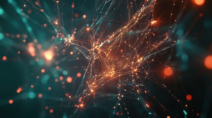 Obraz premium Abstract Network Connections with Glowing Lights
