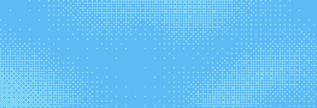 Pixelated bitmap gradient texture. Retro pixel art 8 bit background in pastel blue colors. Vector abstract glitchy pattern.