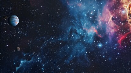 Obraz premium Breathtaking Starry Sky with Nebula and Celestial Bodies Captured in Stunning Detail for Cosmic Exploration and Astronomical Backgrounds