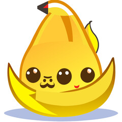 Cute kawaii kawaii character with eyes and mouth AI Generated