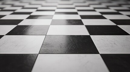 Black and White Checkerboard Floor Texture