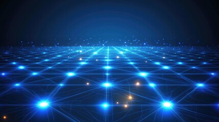 Fototapeta premium Dynamic Blue Network Flow Background
