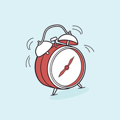 Ringing Alarm Clock vector illustration, clock  flat vector ,stopwatch, hand art clock vector
