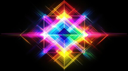 Naklejka premium Colorful Vibrant Laser Lines on Dark Background
