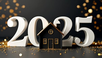 2025 with house model new year real estate businesshome concept