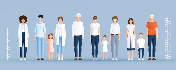 Family portrait with highlighted genetic defects in alleles, realistic, clear focus, intricate details, high quality