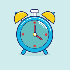 Ringing Alarm Clock vector illustration, clock  flat vector ,stopwatch, hand art clock vector