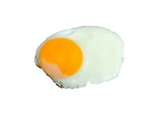 Fried egg isolated on white background. sunny side up. Breakfast concept