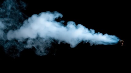 Naklejka premium A striking image of white smoke gracefully swirling against a deep black background. visual evokes mystery and is ideal for design, film, and advertising projects.