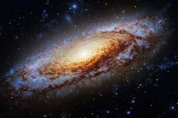 Fototapeta premium Galaxy M31 spiral structure, bright core, cosmic dust, star clusters