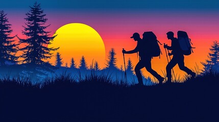 Friends hiking to watch the New Year's sunrise, exchanging small gifts as tokens of gratitude and friendship.