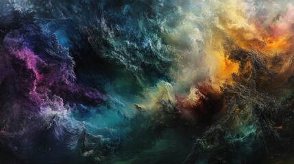 Abstract Colorful Swirling Clouds