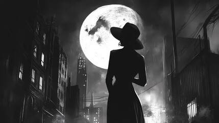 In a modern twist on traditional noir aesthetics. Noir. Illustration
