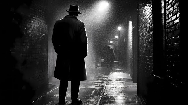 In the dimly lit alleyways, the telepathic noir detective delves into the minds of suspects and witnesses alike, piecing together clues with unparalleled insight and intuition. Noir. Illustration