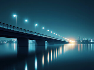 Fototapeta premium suspension bridge at night