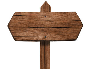 Wooden sign , dark wood isolated on white background