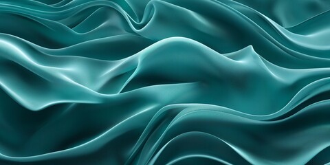 Obraz premium Abstract background with wavy lines, rich turquoise tones, smooth curves.