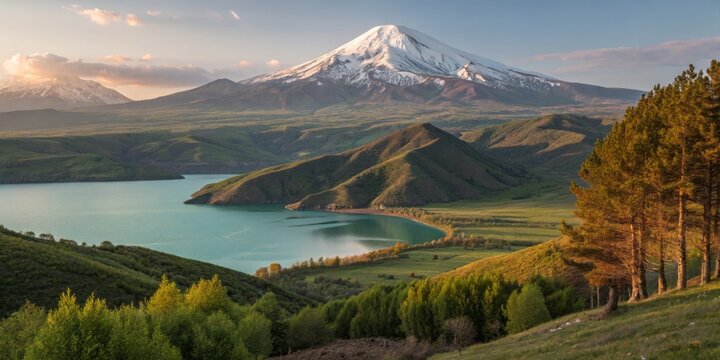 Dreamlike Serene Landscape of Mount Azhdahak in Armenia Surrounded by Majestic Natural Beauty