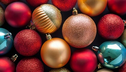 Fototapeta premium Background of beautiful christmas balls. New Year or Christmas background.