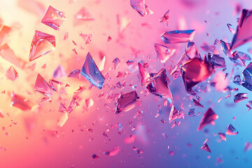Colorful shards of glass floating in a dynamic abstract background