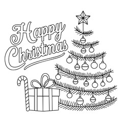 christmas tree with gifts Merry Christmas icon, tree, gift.