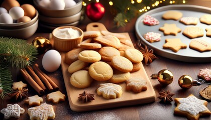 Fototapeta premium Baking christmas cookies