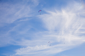 paragliding in the mountains in italy