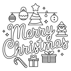 set of christmas icons icon, tree, gift.