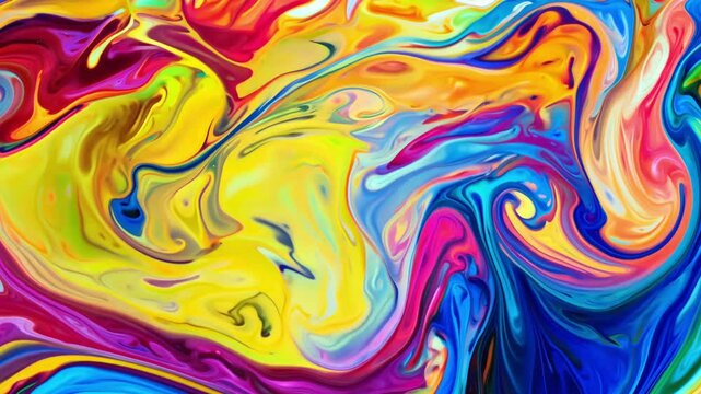 Abstract colorful rainbow liquid flow with 16K sRGB colors, TV monitor color profile test