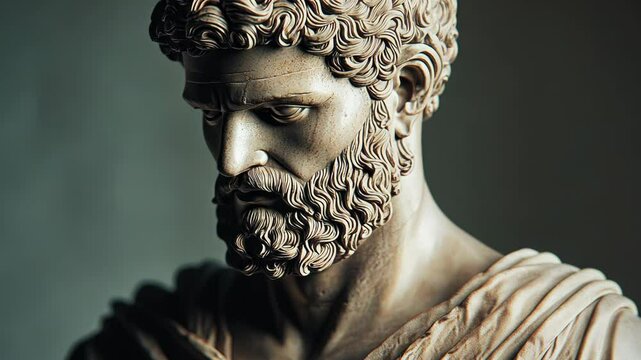 Stoic greek/roman marble bust statue, Stoicism inspirational quotes