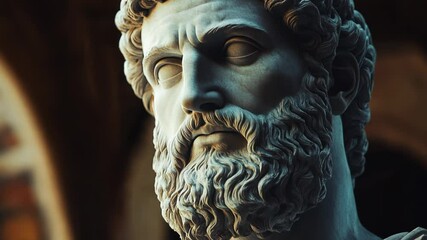 Stoic greek/roman marble bust statue, Stoicism inspirational quotes