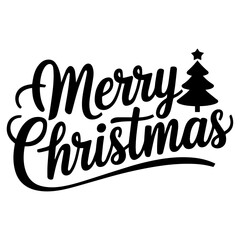 merry christmas lettering icon, tree, gift.