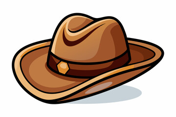 cowboy hat on white background vector art illustration
