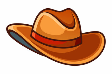 cowboy hat on white background vector art illustration